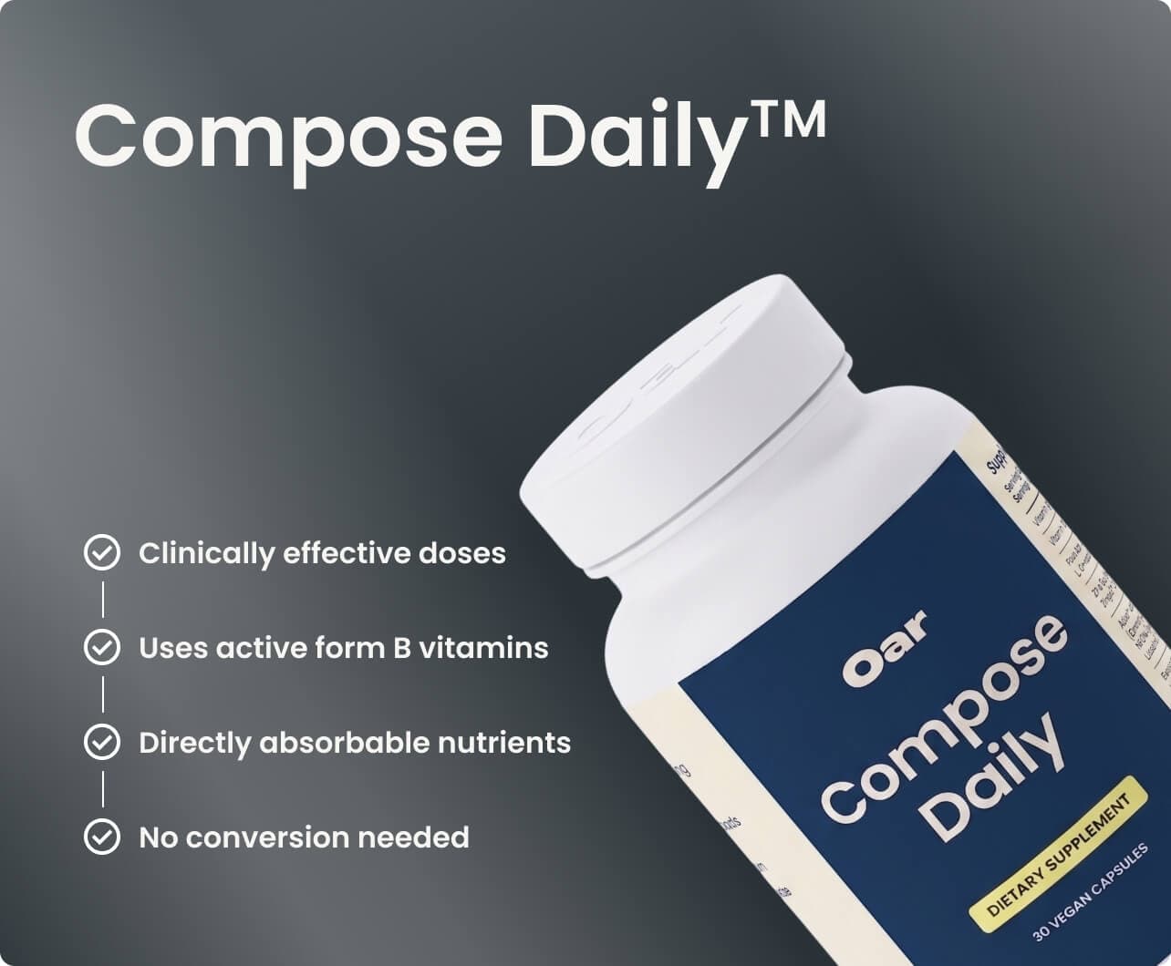 Compose Daily™ supplement bottle