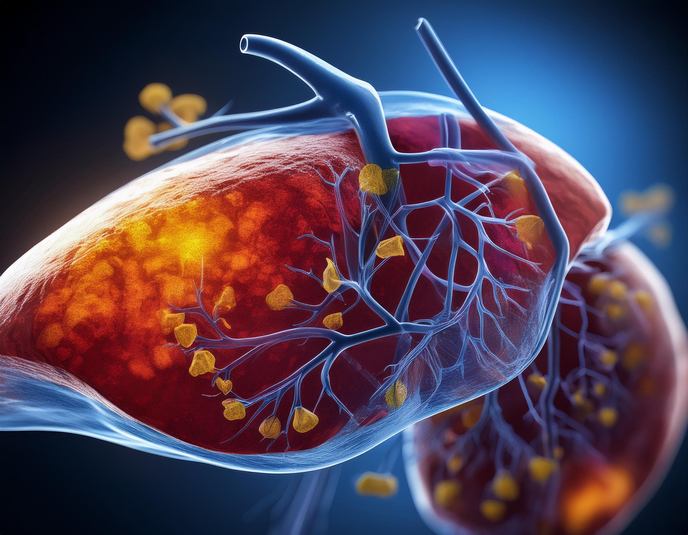 Alcoholic hepatitis: spot the signs, reclaim your health. An image of an inflamed liver, with hepatitis.