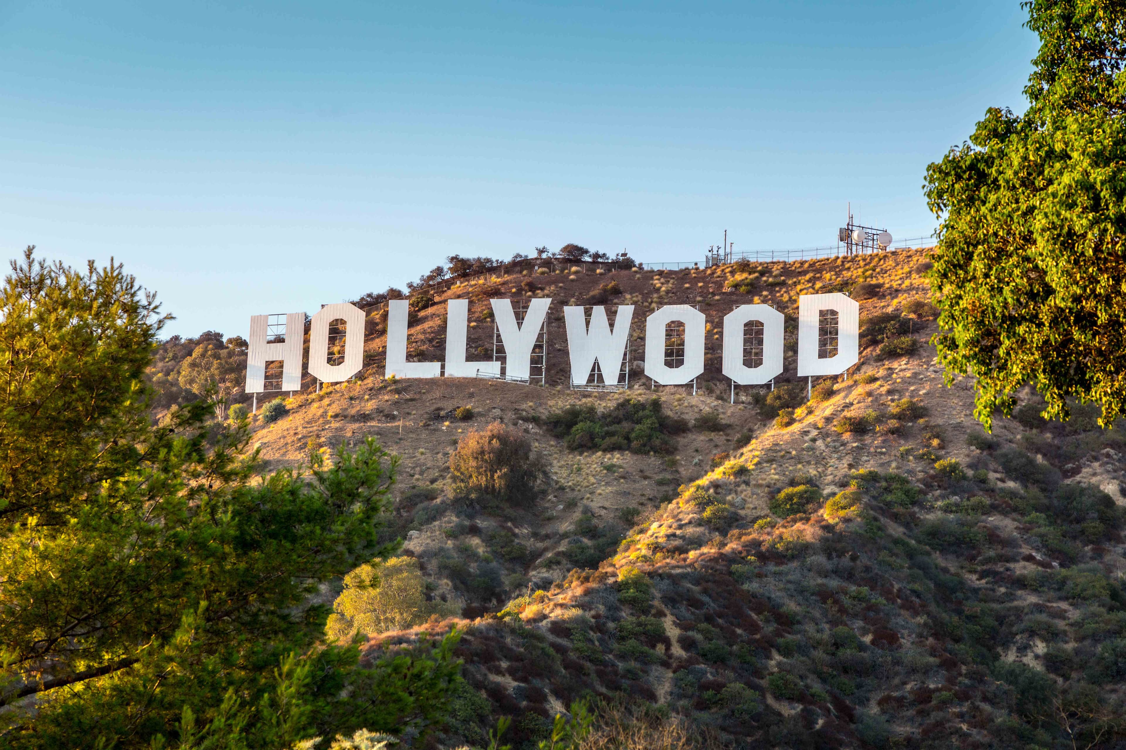 Sober Celebrities. A picture of the Hollywood Hills sign.