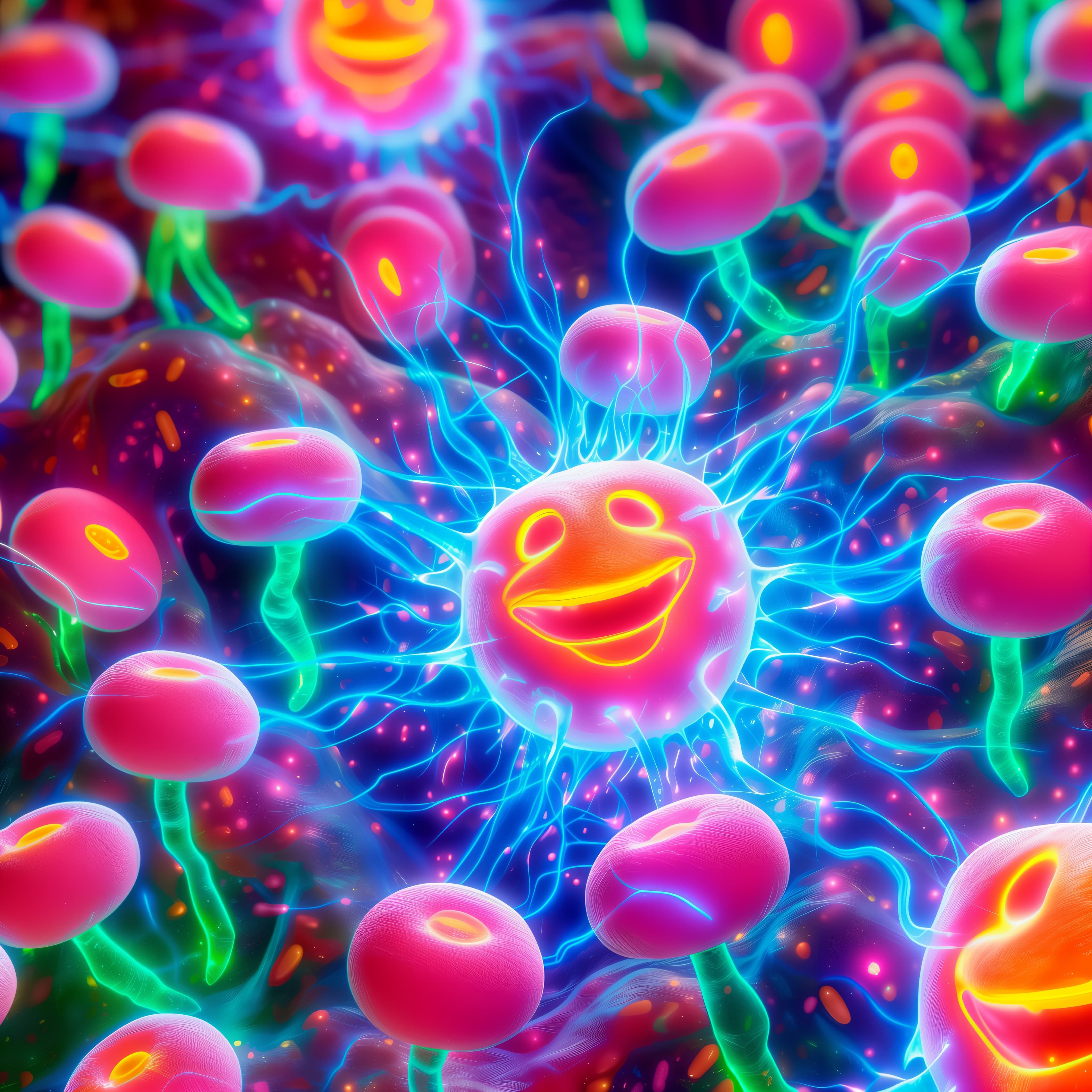 A synapse in the brain in ecstasy due to the endorphins coursing through it.